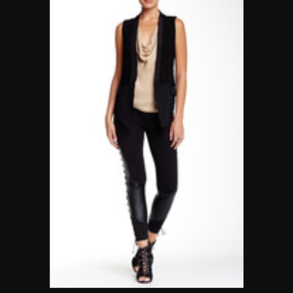 Haute Hippie lace up leather leggings